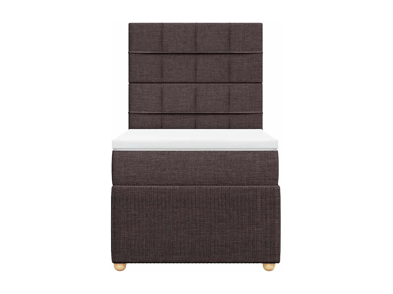 Einzelbett | Bettgestell | Boxspringbett mit Matratze Dunkelbraun 80x200 cm Stoff SHL145655