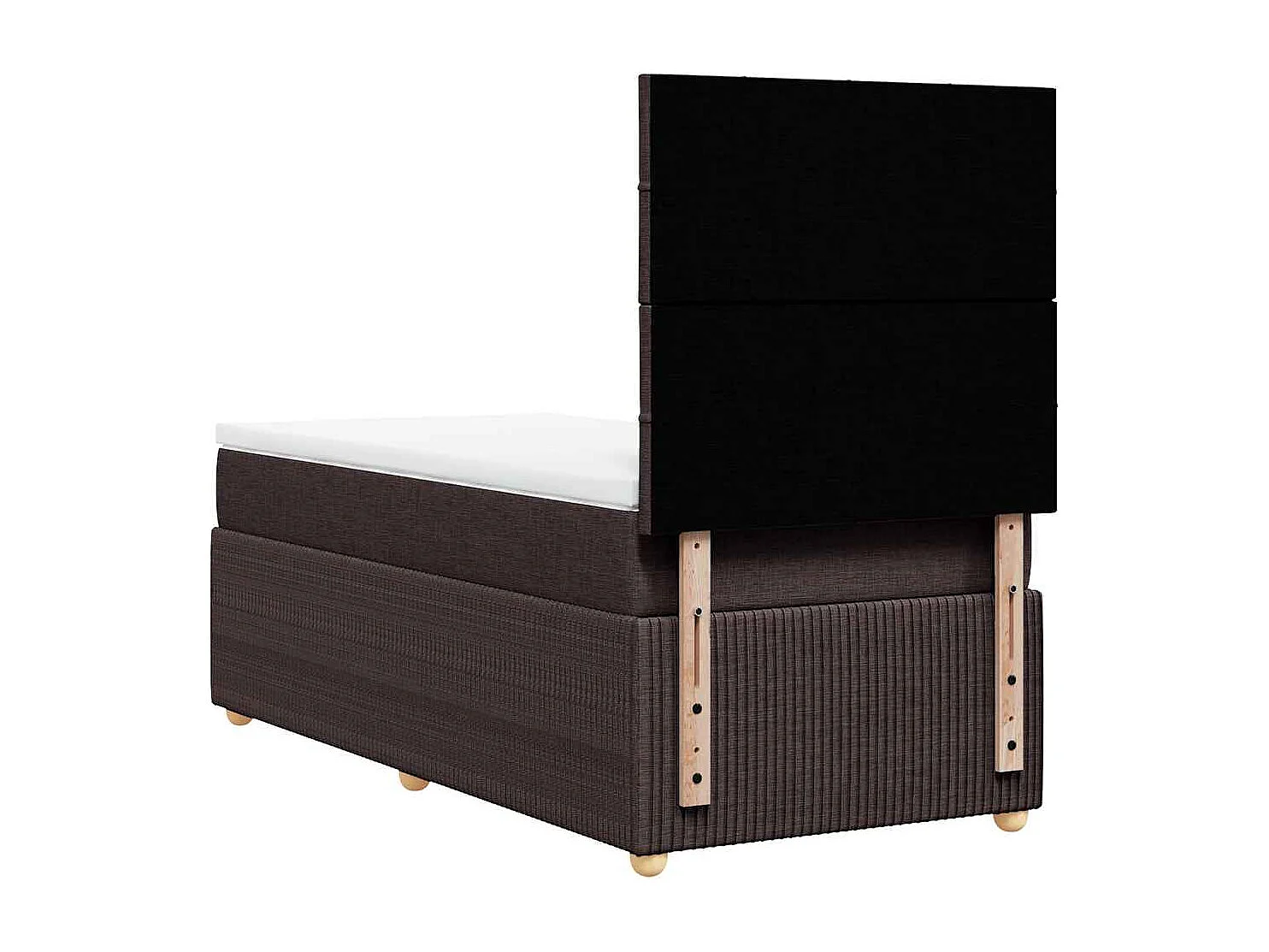 Einzelbett | Bettgestell | Boxspringbett mit Matratze Dunkelbraun 80x200 cm Stoff SHL145655