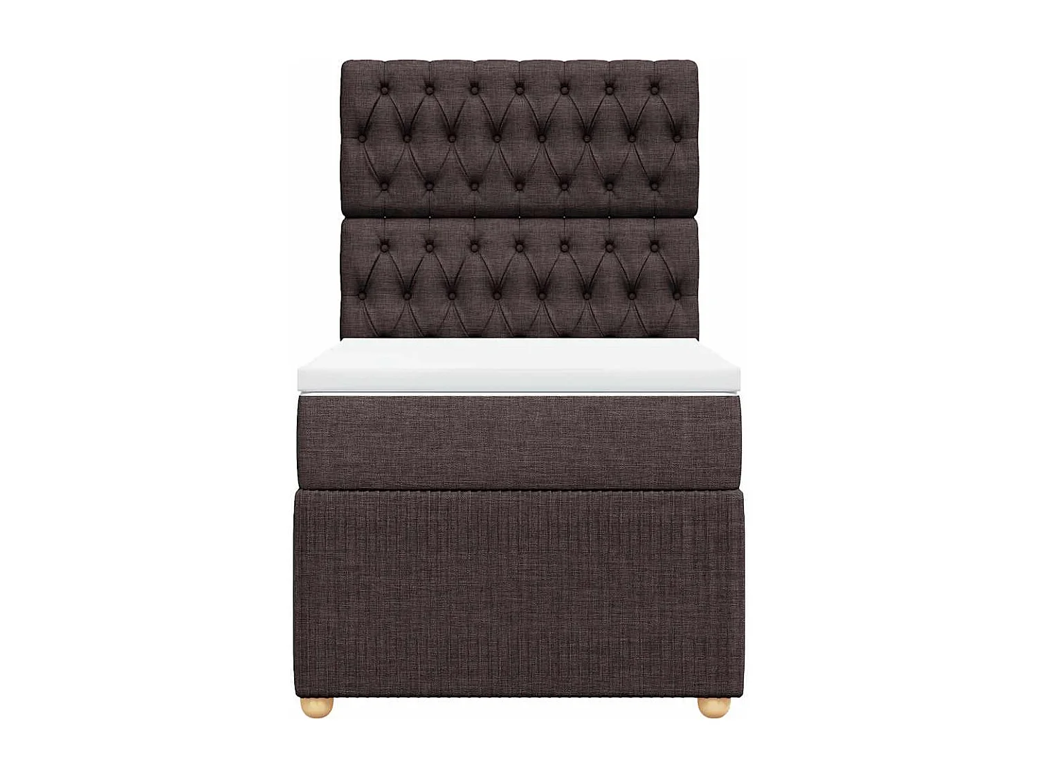 Einzelbett | Bettgestell | Boxspringbett mit Matratze Dunkelbraun 90x200 cm Stoff SHL860626