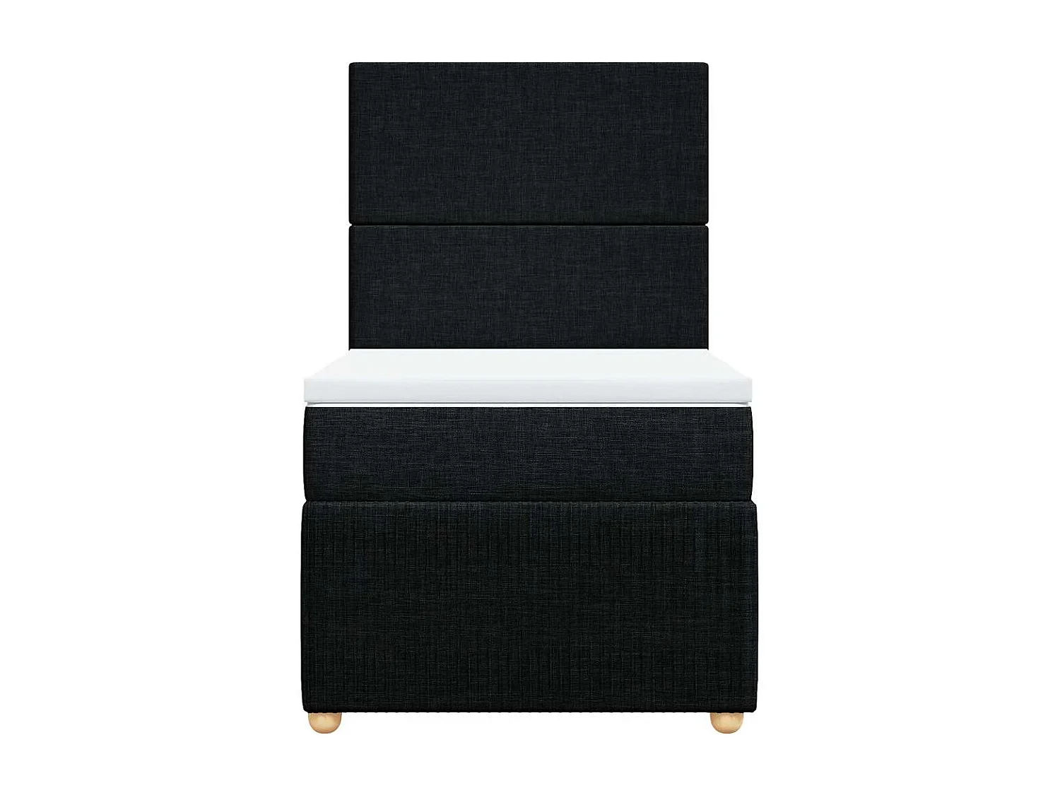 Einzelbett | Bettgestell | Boxspringbett mit Matratze Schwarz 90x190 cm Stoff SHL533182