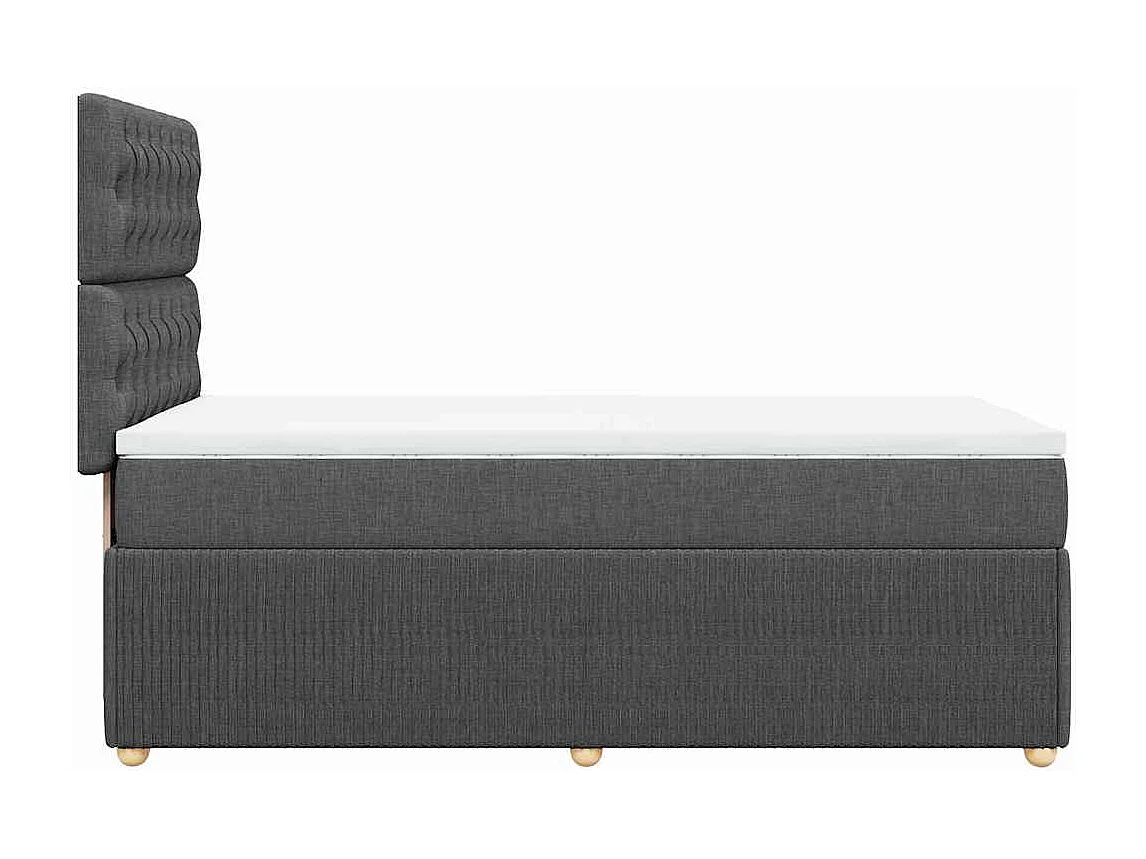 Einzelbett | Bettgestell | Boxspringbett mit Matratze Dunkelgrau 90x200 cm Stoff SHL803219