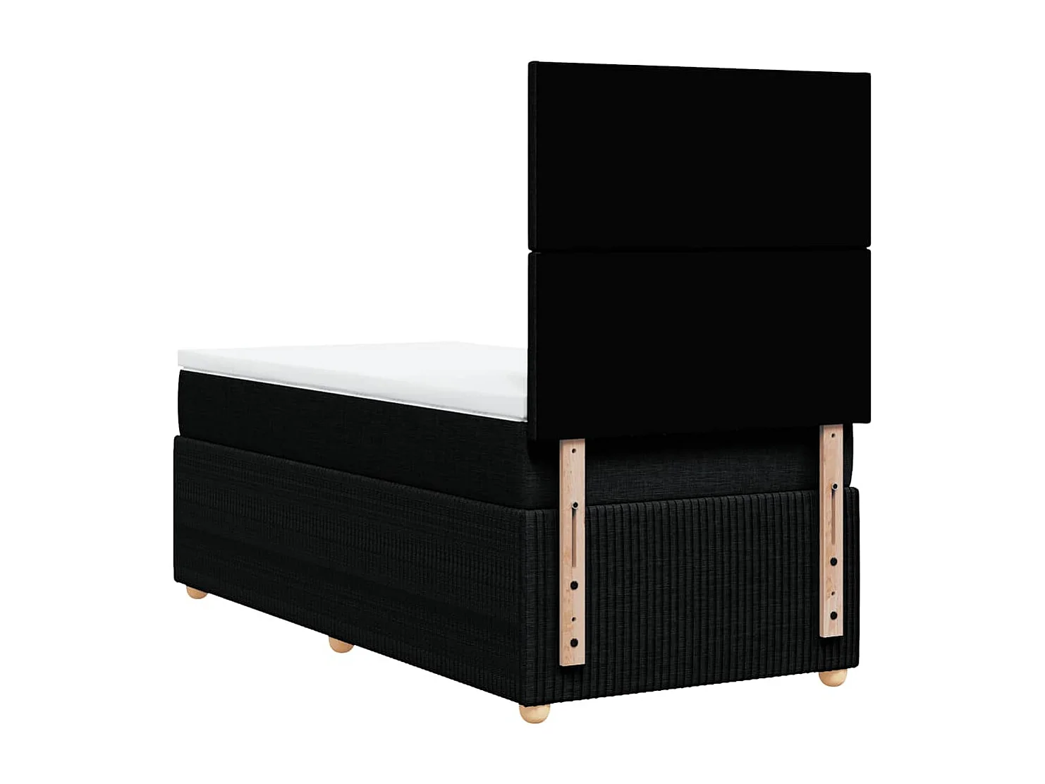 Cama de solteiro | Cama de adulto | Cama com molas/colchão 100x200cm tecido preto SHL798179