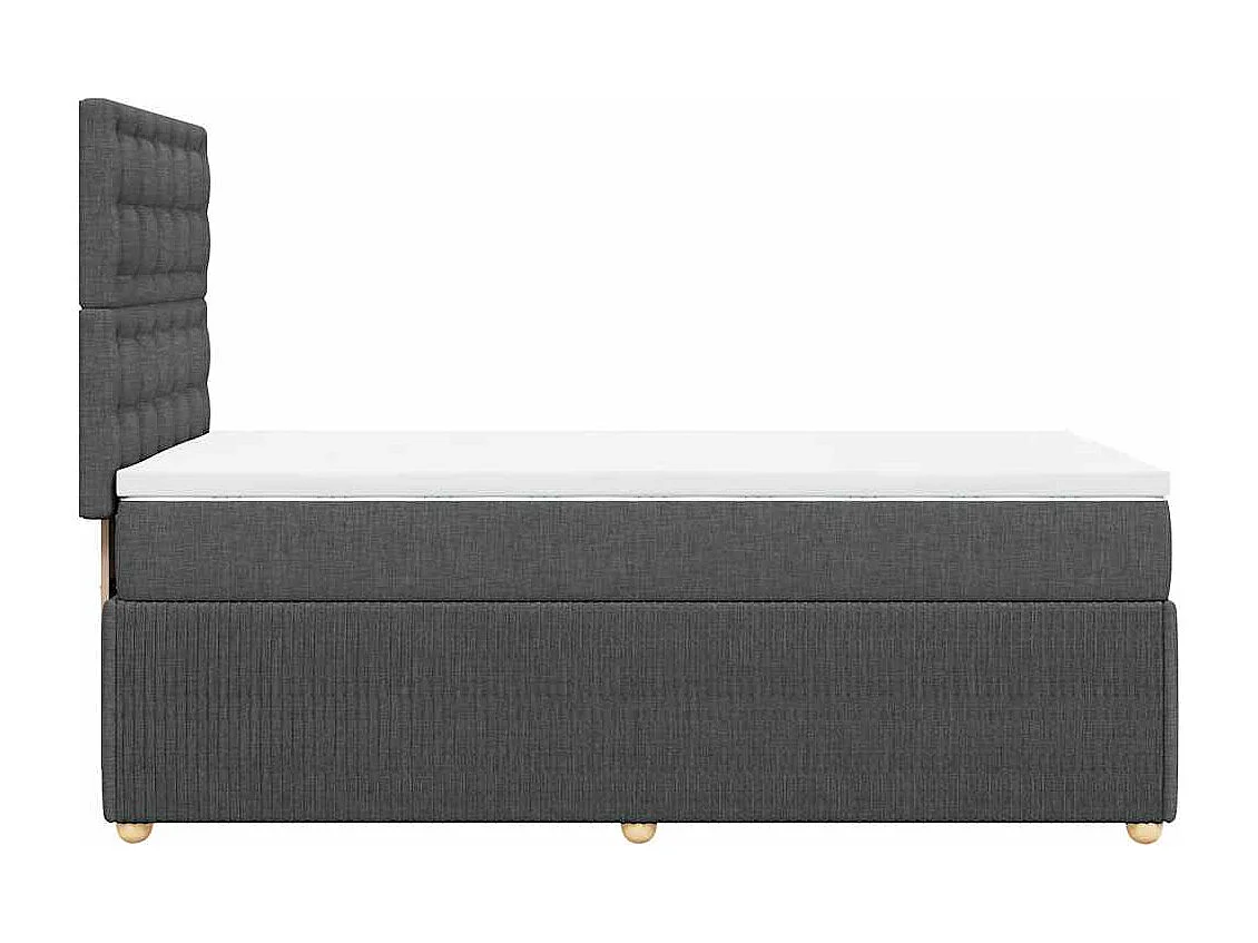 Einzelbett | Bettgestell | Boxspringbett mit Matratze Dunkelgrau 90x200 cm Stoff SHL414255