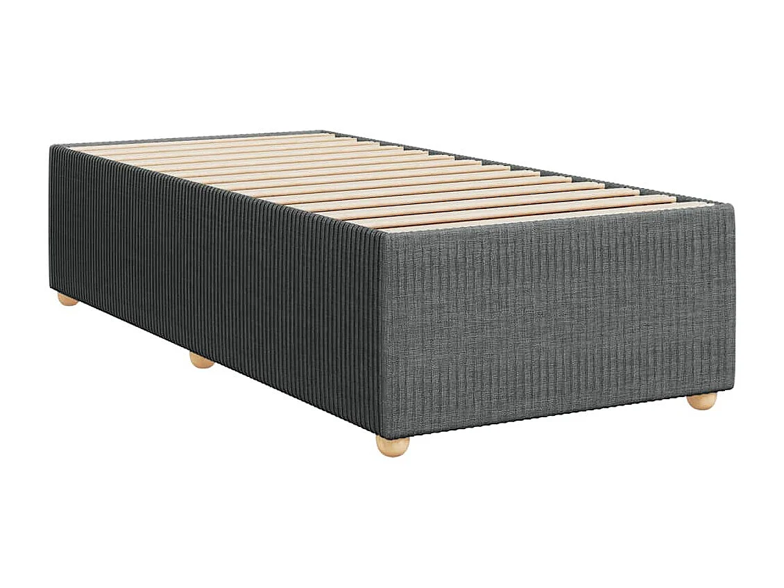 Einzelbett | Bettgestell | Boxspringbett mit Matratze Dunkelgrau 90x200 cm Stoff SHL414255
