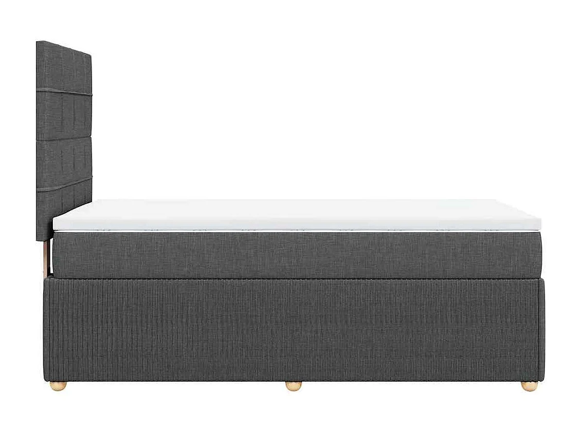 Einzelbett | Bettgestell | Boxspringbett mit Matratze Dunkelgrau 90x200 cm Stoff SHL442305
