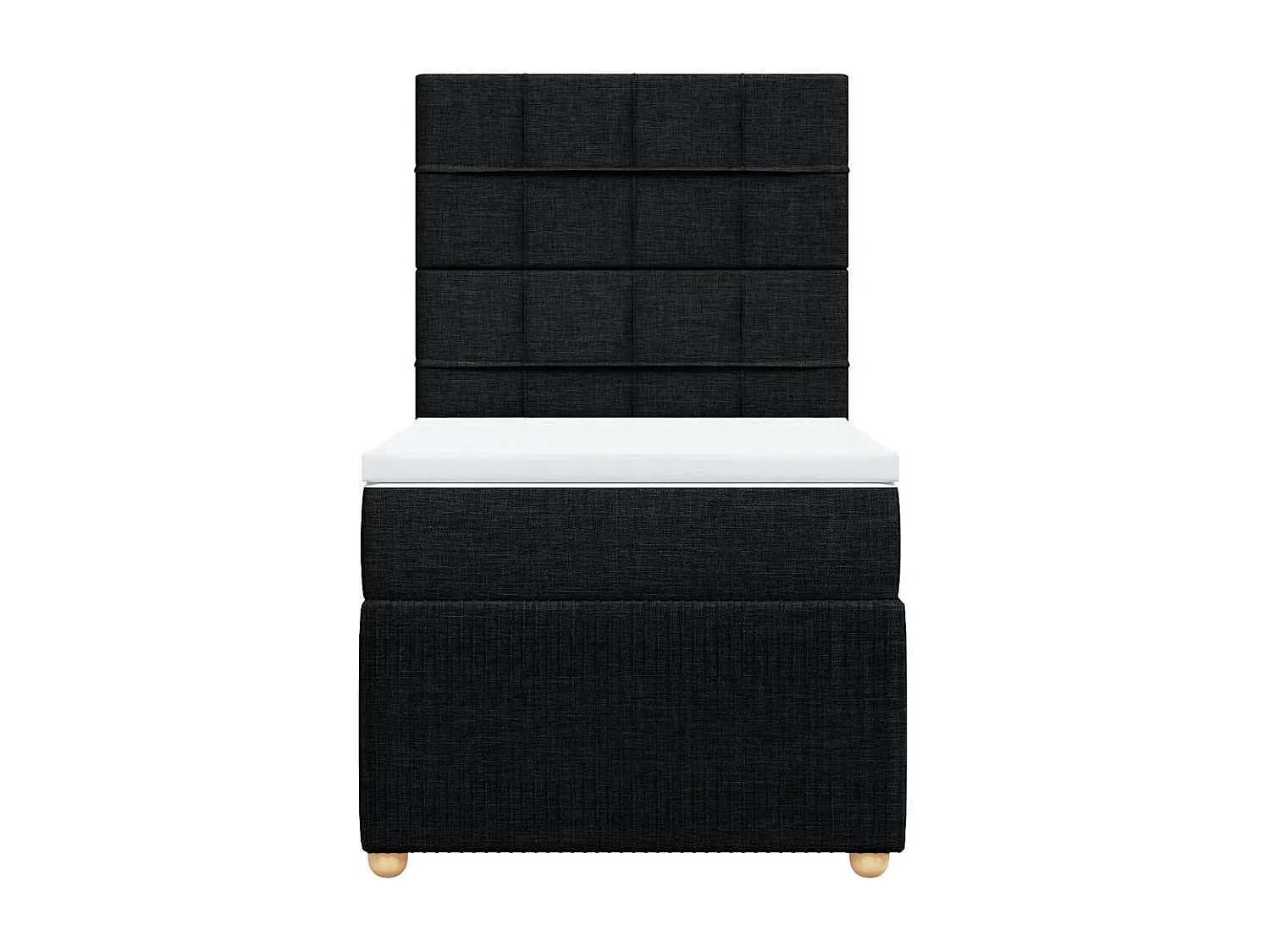 Einzelbett | Bettgestell | Boxspringbett mit Matratze Schwarz 100x200 cm Stoff SHL28289