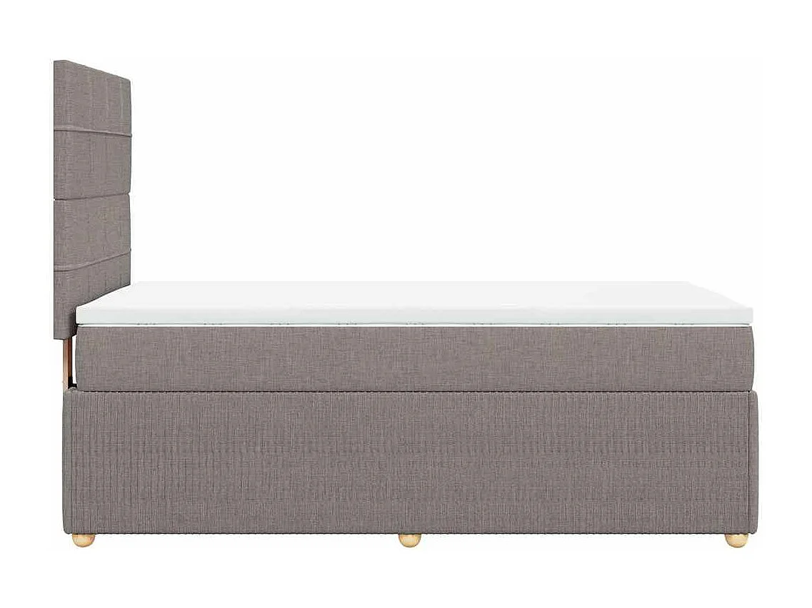 Cama de solteiro | Cama de adulto | Cama com molas/colchão 100x200cm tecido cinza-acastanhado SHL872026