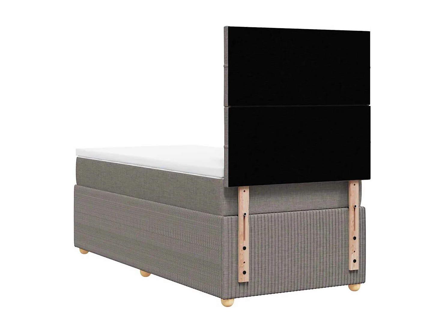 Cama de solteiro | Cama de adulto | Cama com molas/colchão 100x200cm tecido cinza-acastanhado SHL872026