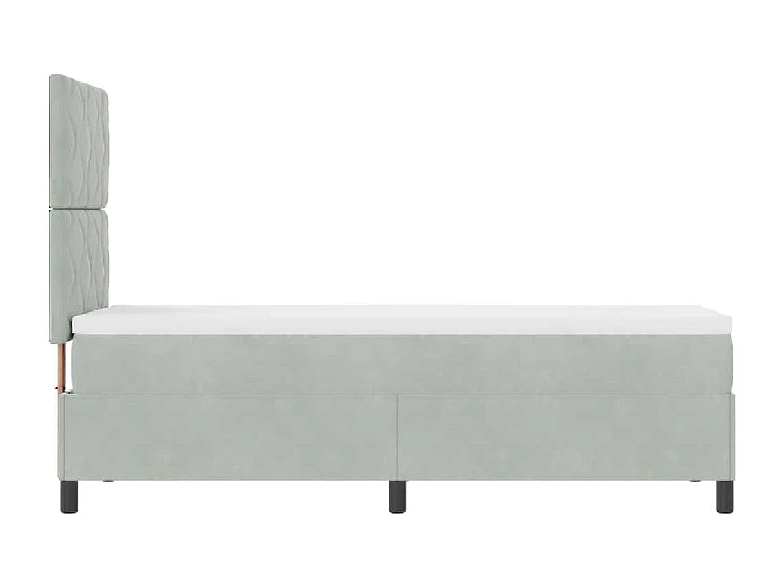 Cama de solteiro-Cama de adulto-Cama Box com colchão Cinzento-claro 80 x 200cm tecido SHL42439