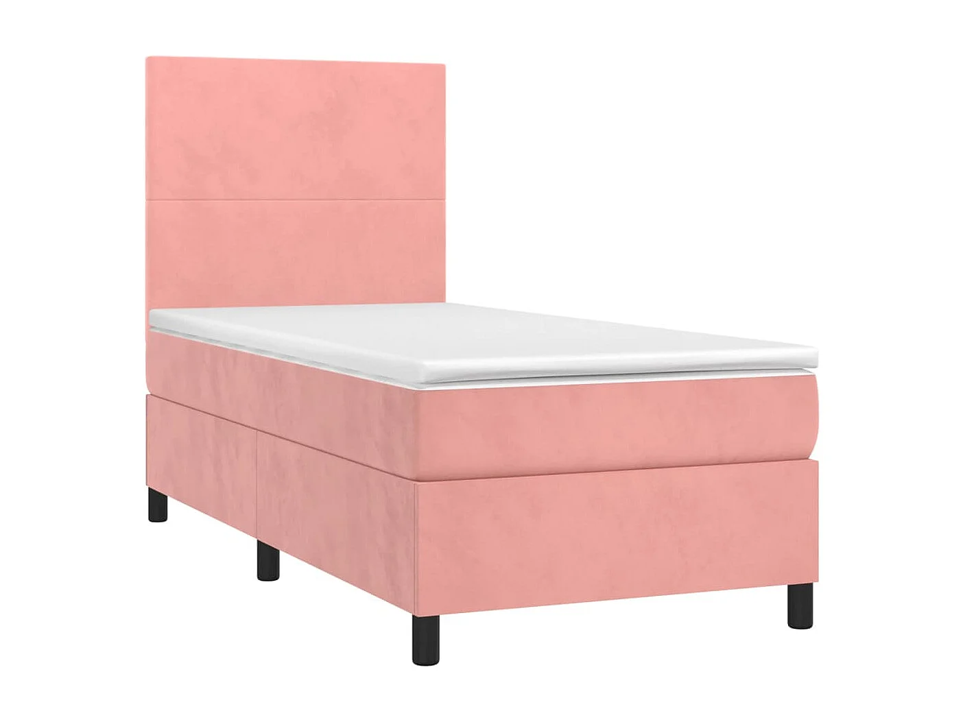 Einzelbett | Bettgestell | Boxspringbett mit Matratze Rosa 80x200 cm Samt SHL516241
