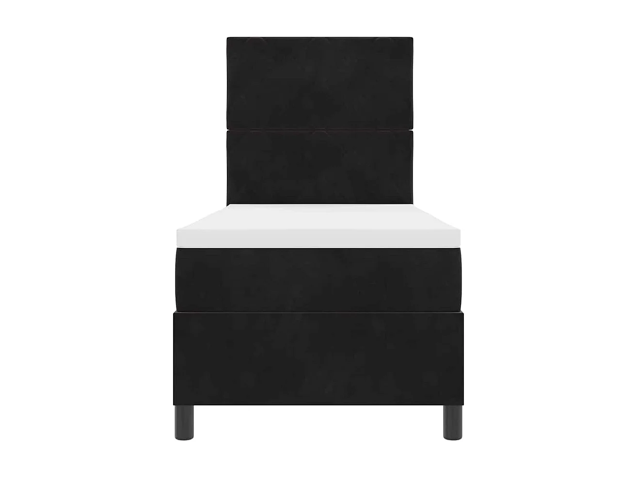 Cama individual | Cama para adultos | Cama tipo Box Spring con colchón Negro 80x200 cm tela SHL54133
