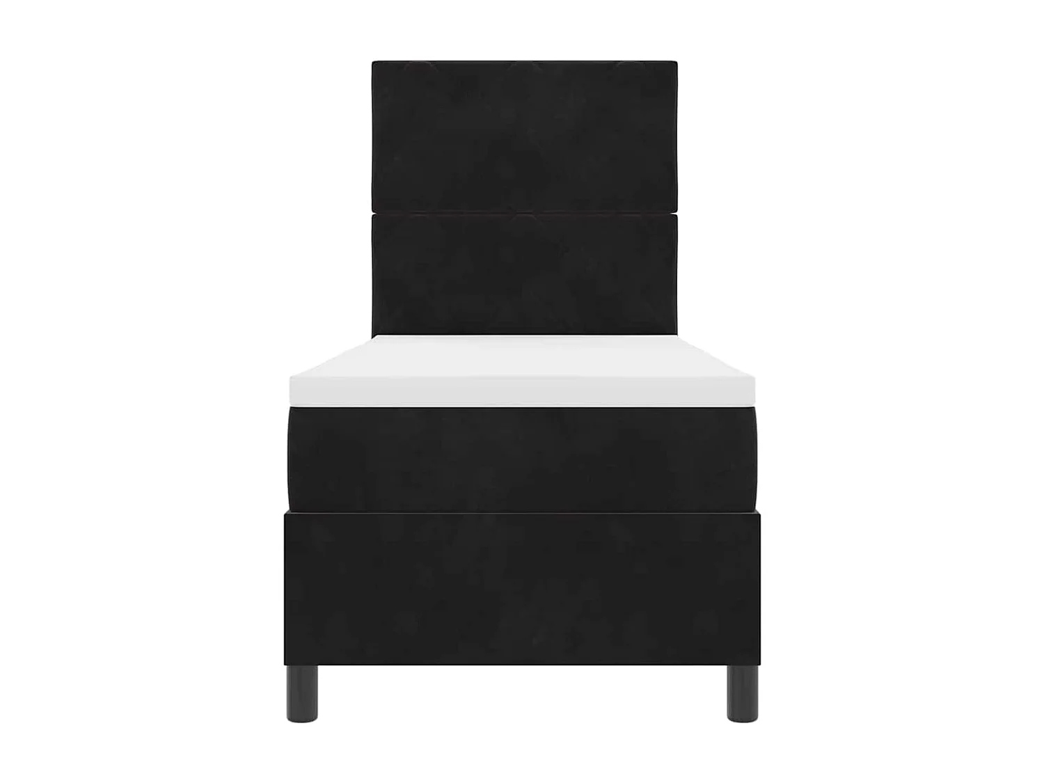Cama individual | Cama para adultos | Cama tipo Box Spring con colchón Negro 80x200 cm tela SHL54133