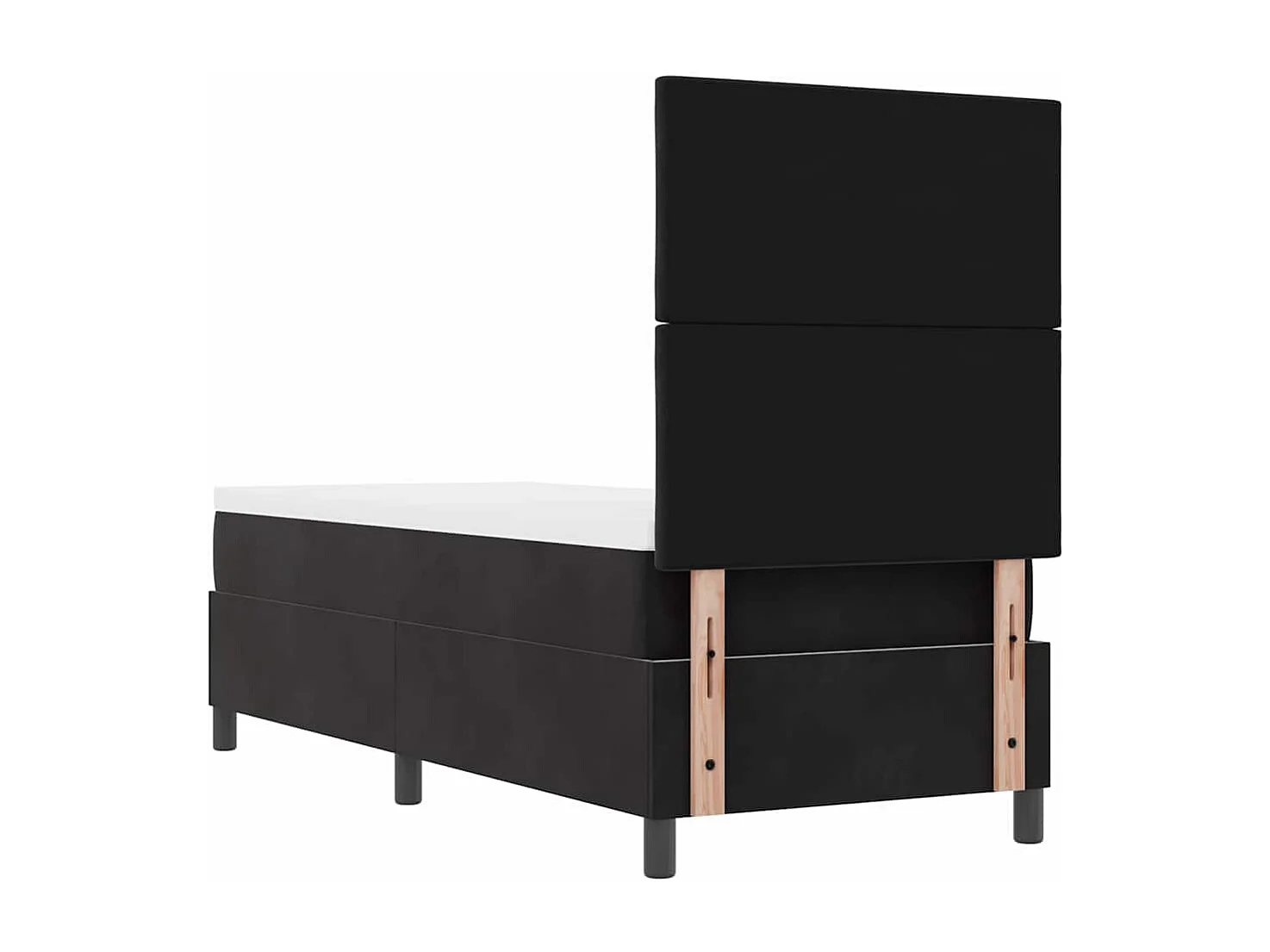 Cama individual | Cama para adultos | Cama tipo Box Spring con colchón Negro 80x200 cm tela SHL54133