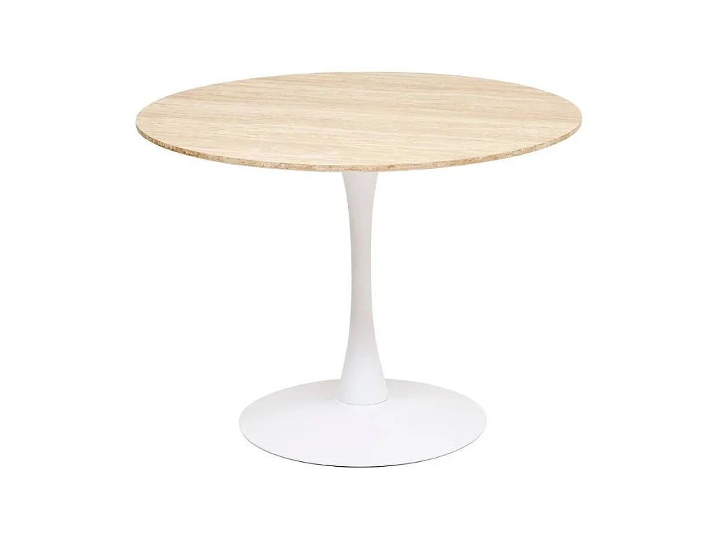 Table à Manger Effet Travertin "Elias" 102cm Naturel