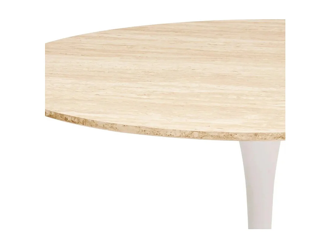 Table à Manger Effet Travertin "Elias" 102cm Naturel