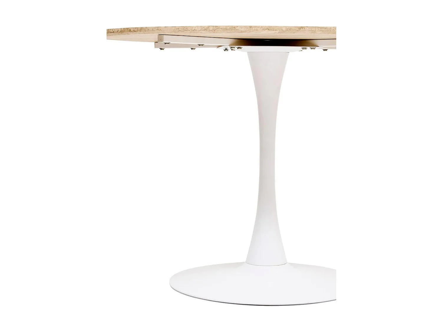 Table à Manger Effet Travertin "Elias" 102cm Naturel