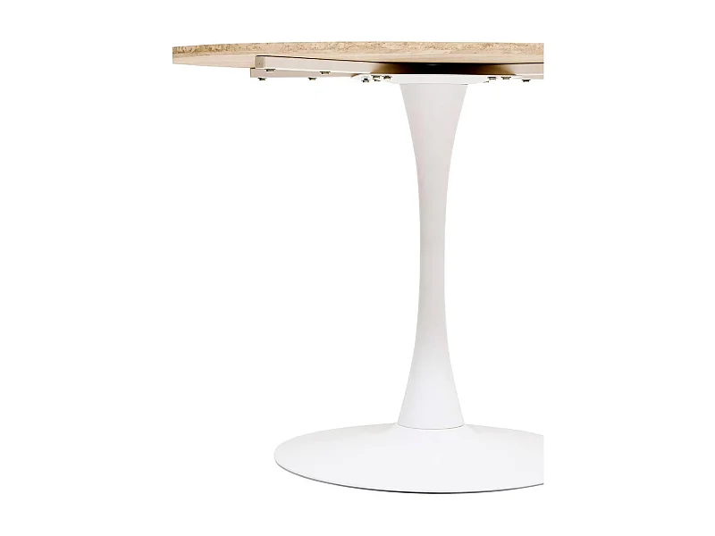 Table à Manger Effet Travertin "Elias" 102cm Naturel