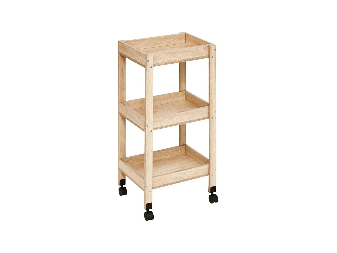 Desserte Salle de Bain 3 Niveaux "Abana" 80cm Naturel