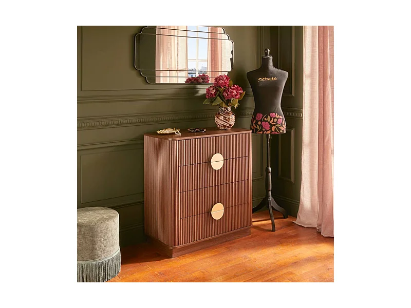Commode 4 Tiroirs "Wany" 85cm Marron