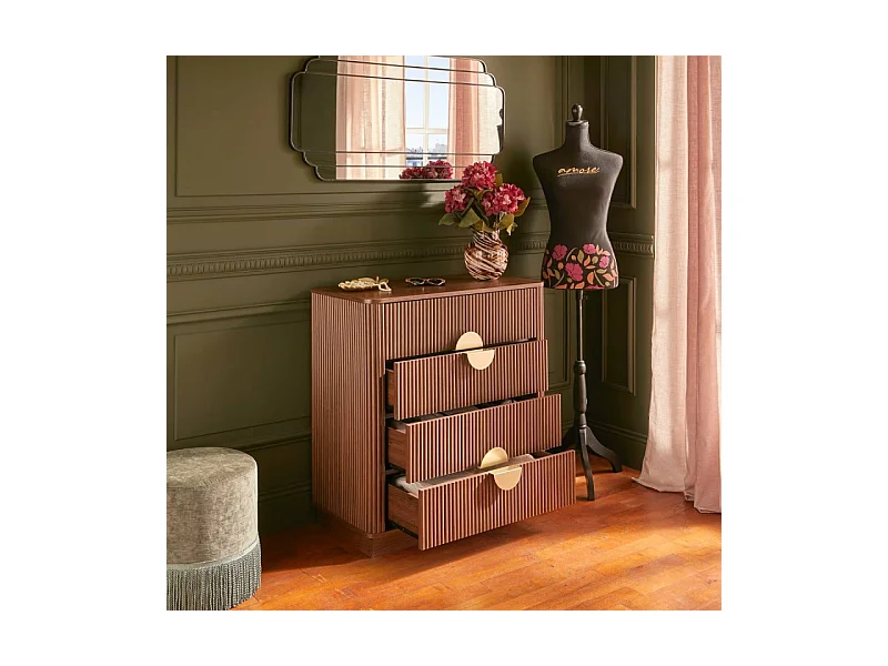 Commode 4 Tiroirs "Wany" 85cm Marron