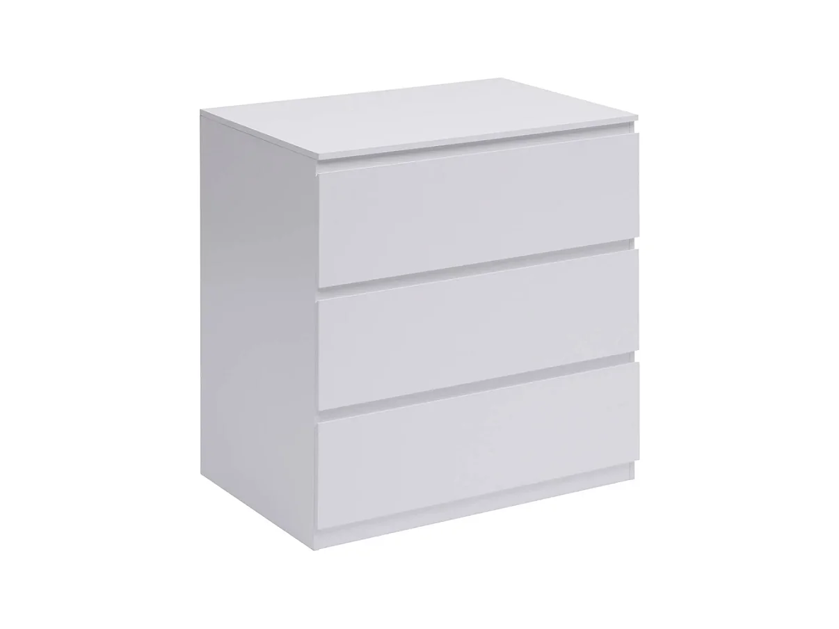 Commode 3 Tiroirs Design "Dolo" 78cm Blanc