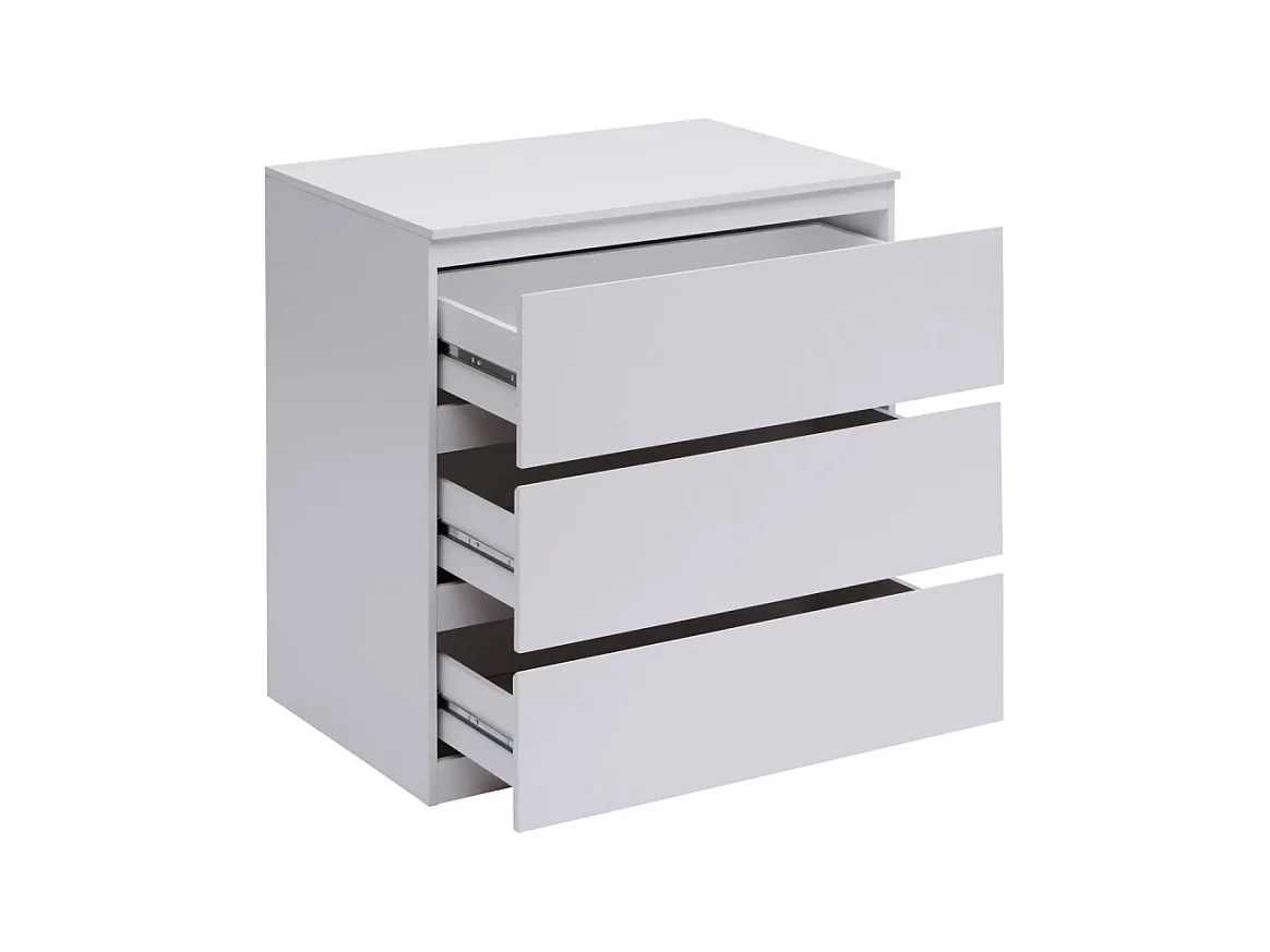 Commode 3 Tiroirs Design "Dolo" 78cm Blanc