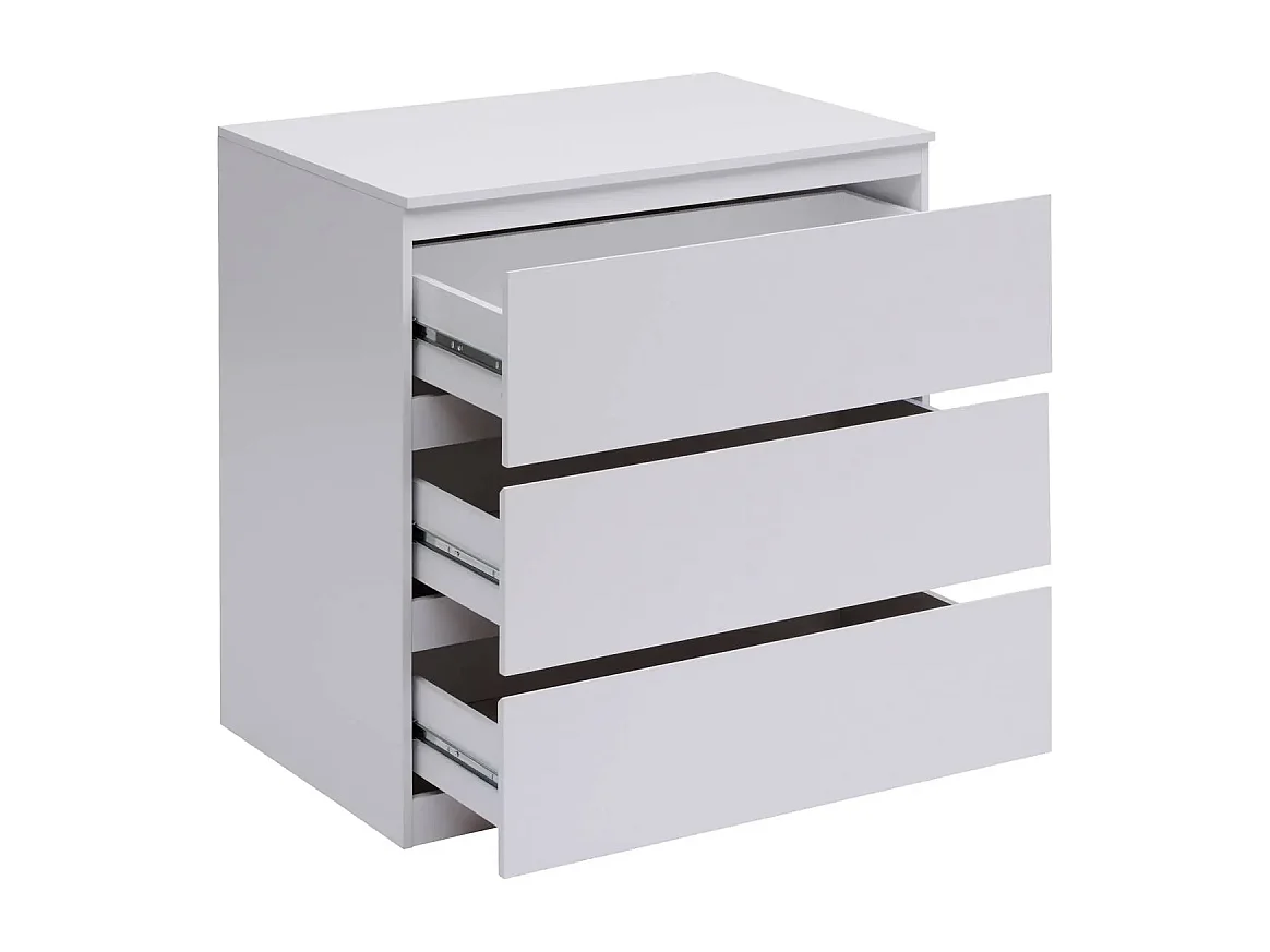 Commode 3 Tiroirs Design "Dolo" 78cm Blanc