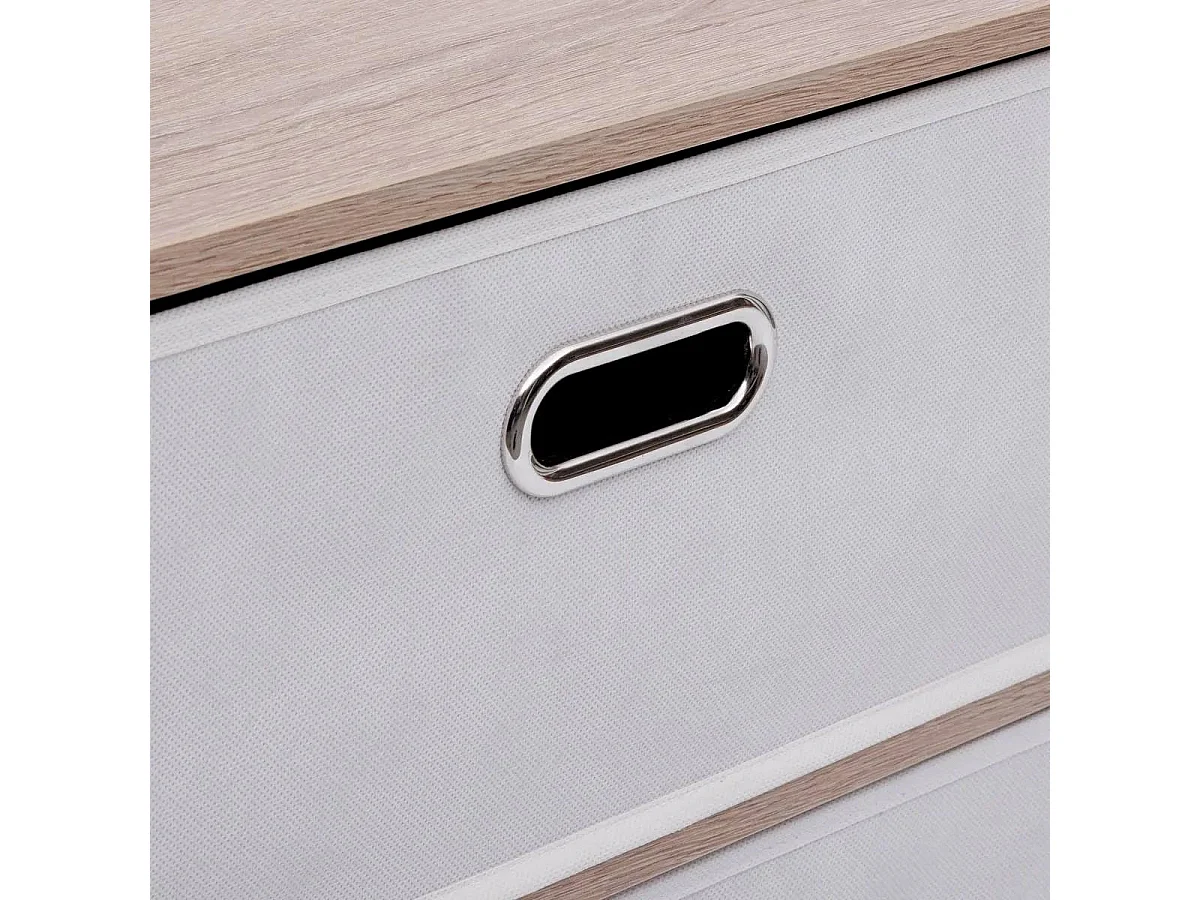 Commode 5 Tiroirs Paniers "Dress Up" 100cm Beige