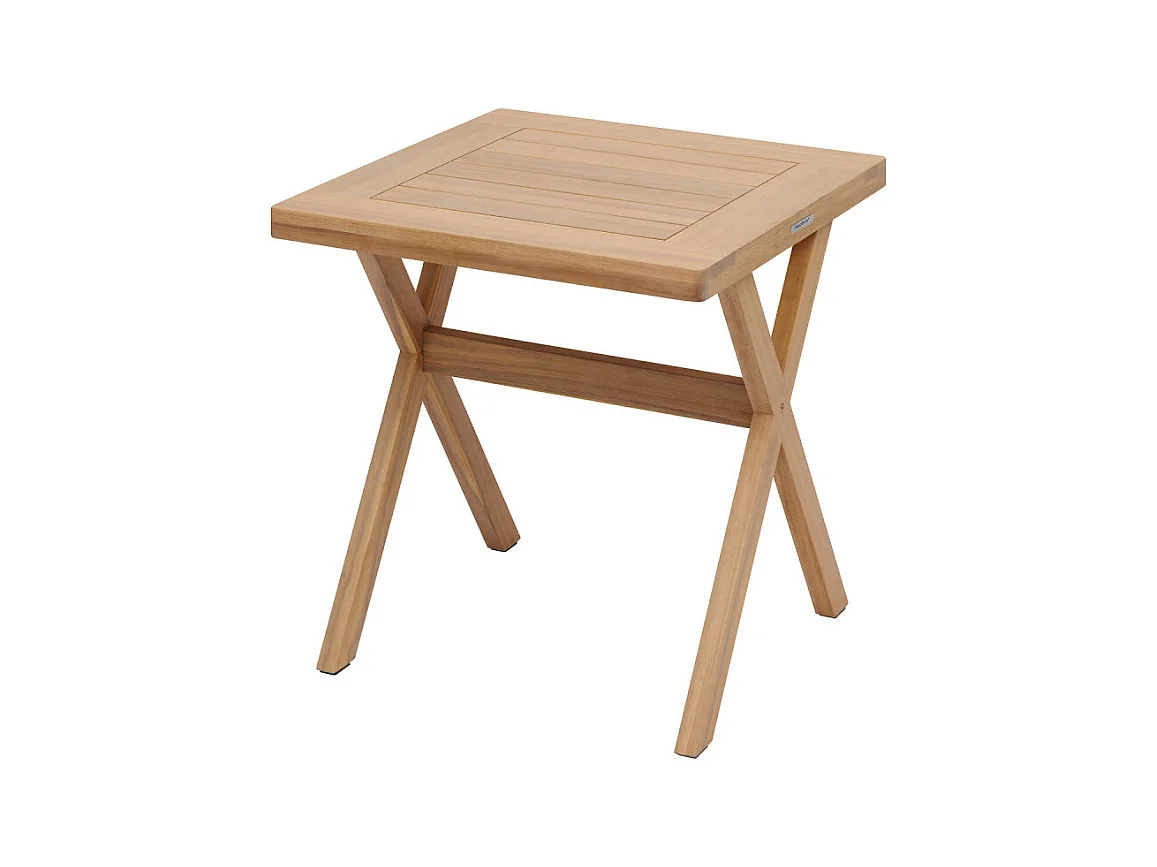 Table carrée fixe extérieure Xenia 2 places acacia Hespéride