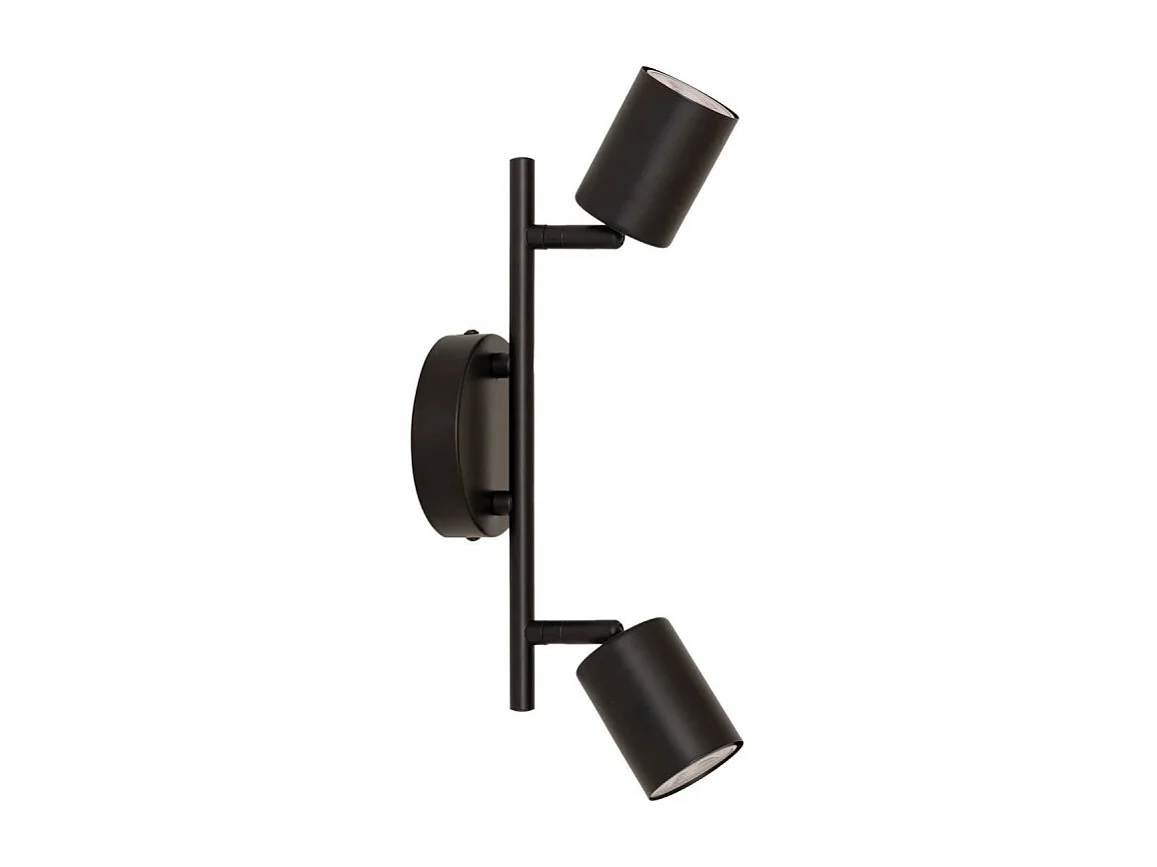 Applique Murale 2 Spots Orientables "Vico" 16cm Noir