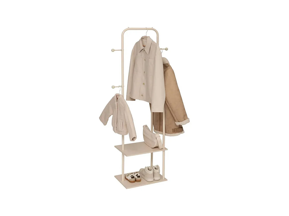 Portant à Vêtements Avec Étagères "Liny" 164cm Argile