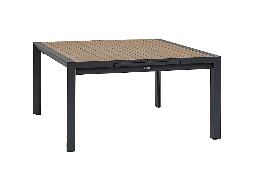 Table de jardin extensible carrée Evasion honey / graphite Hespéride