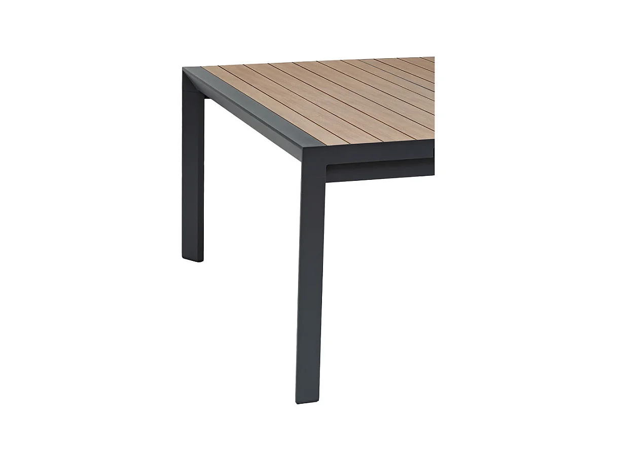 Table de jardin extensible carrée Evasion honey / graphite Hespéride