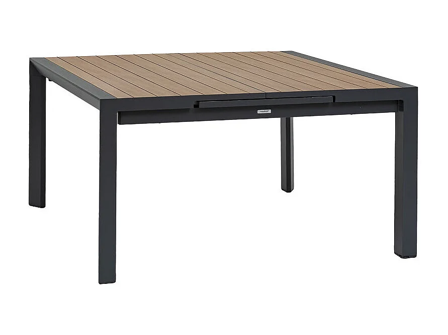 Table de jardin extensible carrée Evasion honey / graphite Hespéride