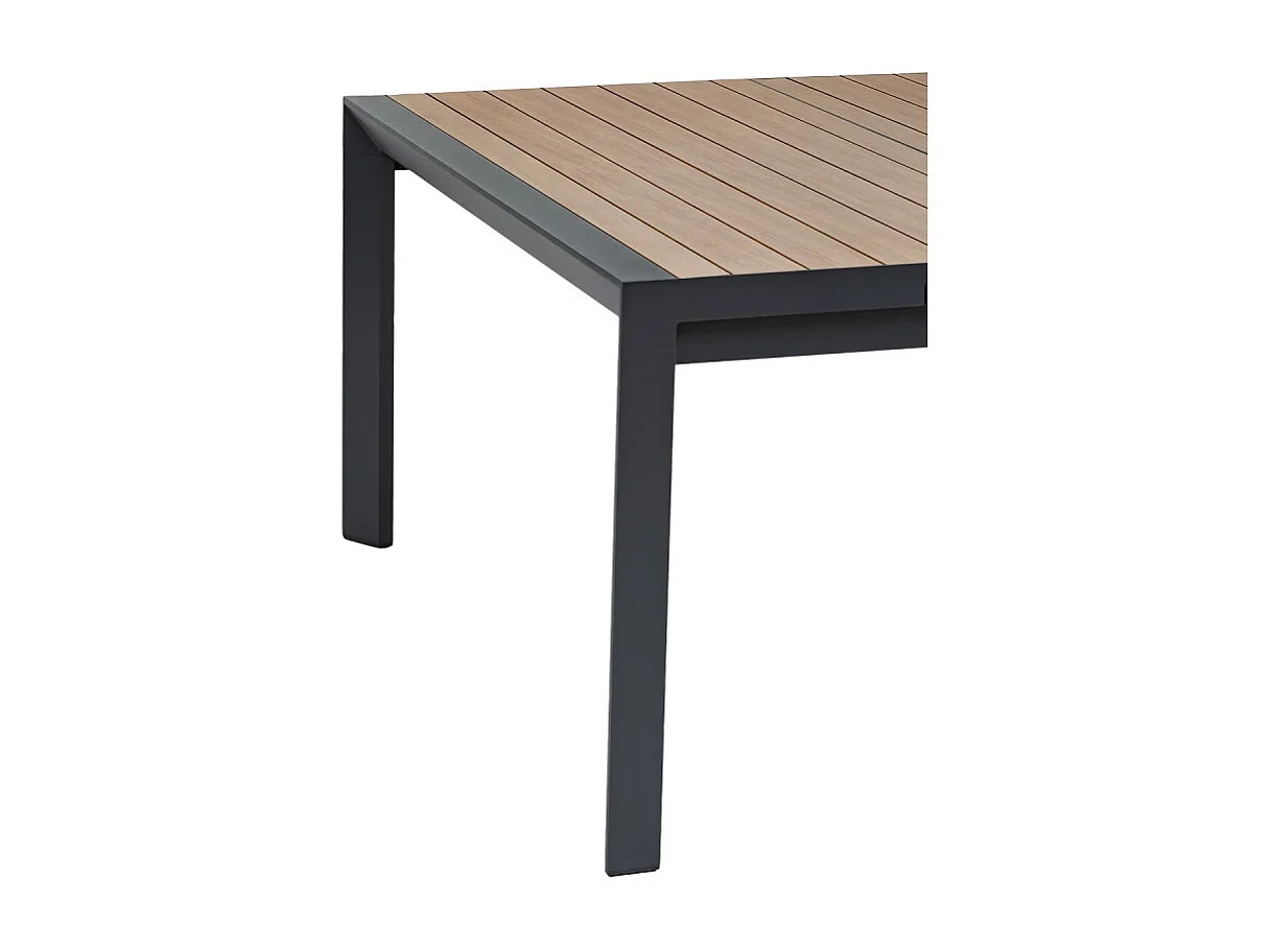 Table de jardin extensible carrée Evasion honey / graphite Hespéride
