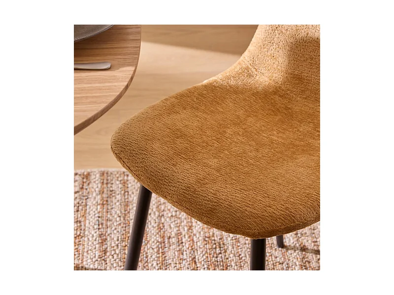 Chaise tissu chenille Tyka ocre Atmosphera
