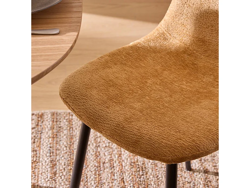 Chaise tissu chenille Tyka ocre Atmosphera