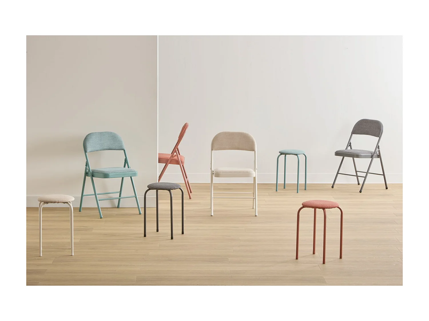 Chaise pliante en tissu chiné FLEXY