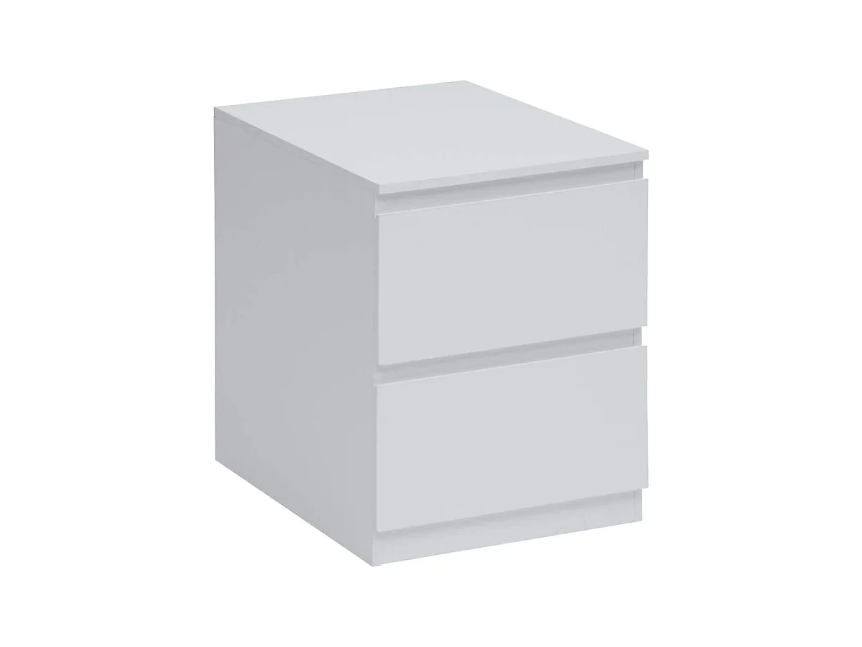 Table de Chevet 2 Tiroirs Design "Dolo" 50cm Blanc