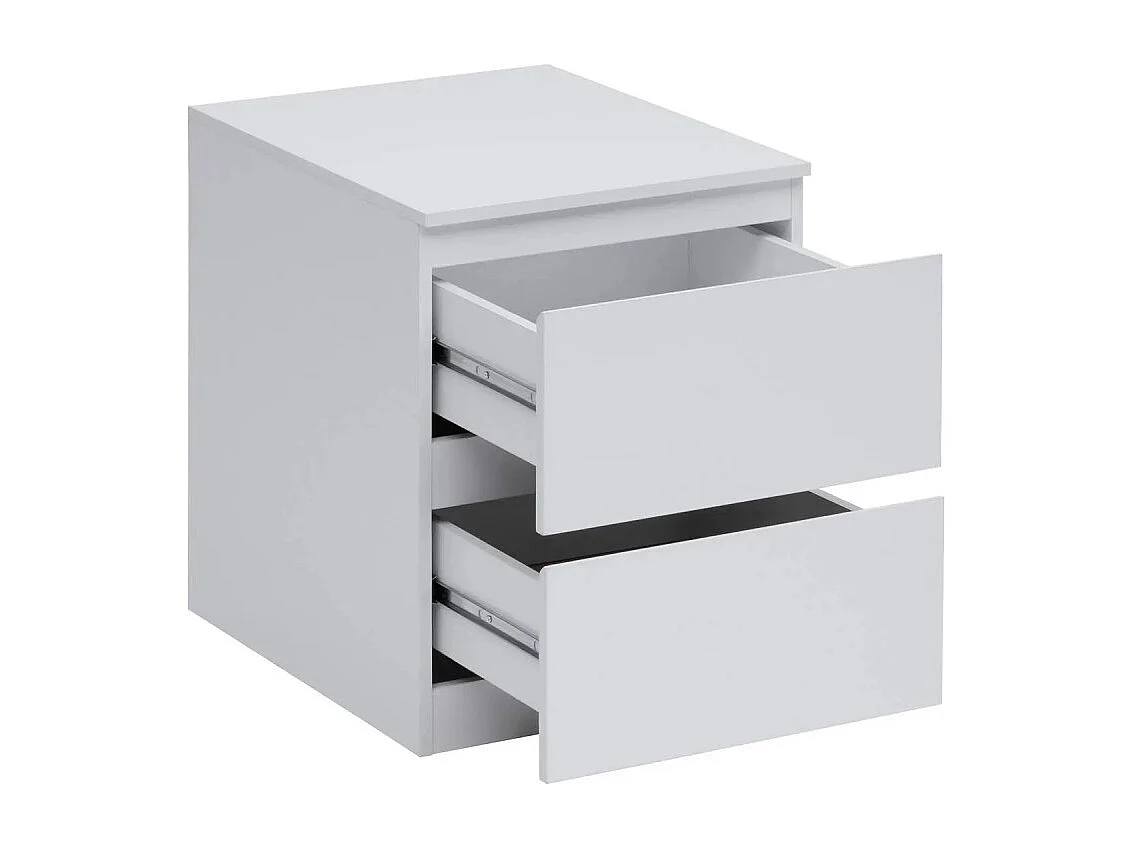 Table de Chevet 2 Tiroirs Design "Dolo" 50cm Blanc