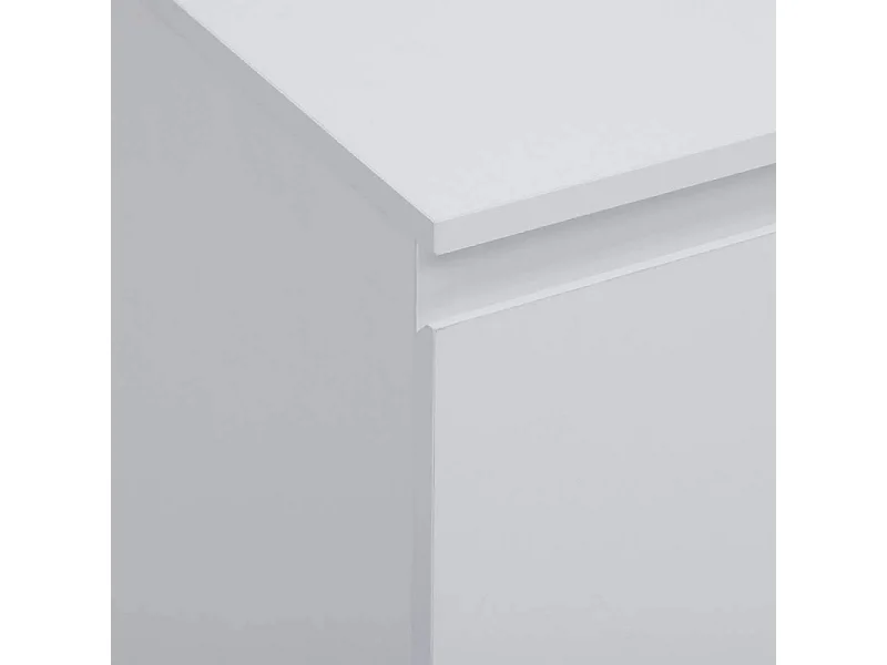 Table de Chevet 2 Tiroirs Design "Dolo" 50cm Blanc