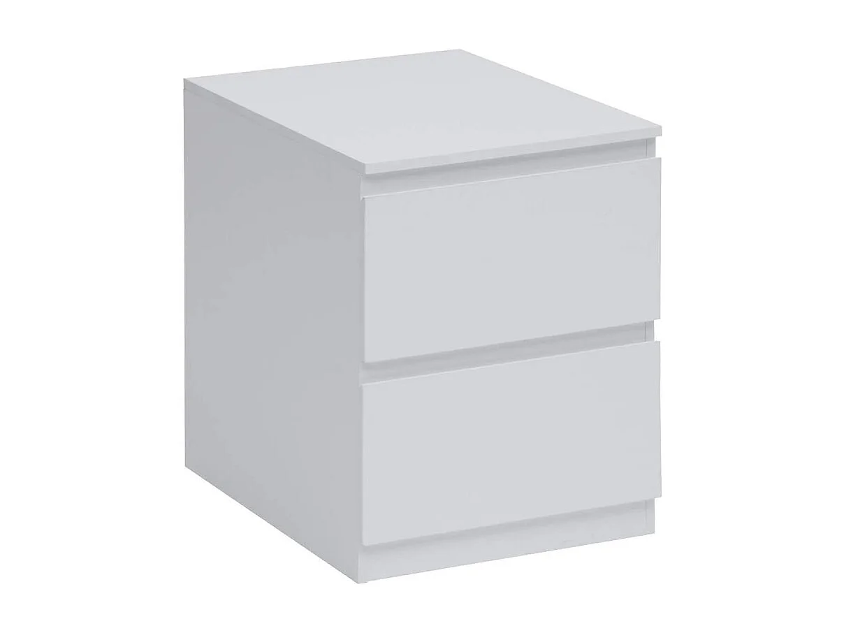 Table de Chevet 2 Tiroirs Design "Dolo" 50cm Blanc