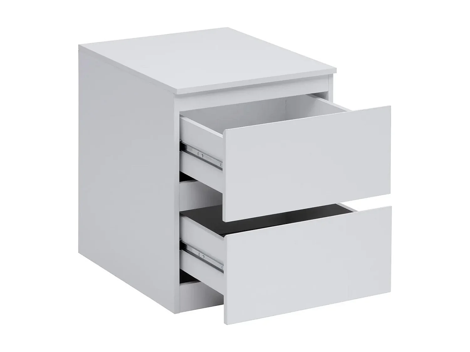 Table de Chevet 2 Tiroirs Design "Dolo" 50cm Blanc