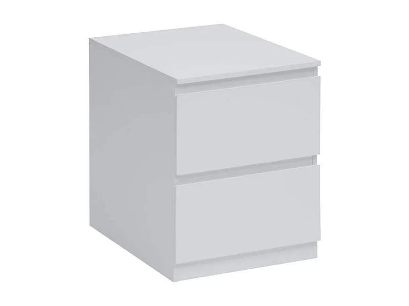 Table de Chevet 2 Tiroirs Design "Dolo" 50cm Blanc