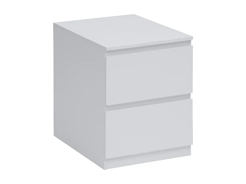 Table de Chevet 2 Tiroirs Design "Dolo" 50cm Blanc