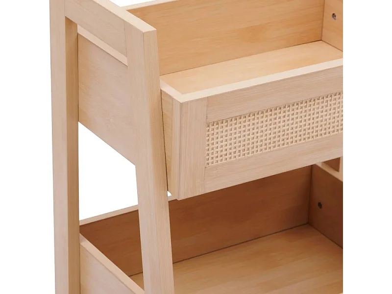 Étagère Salle de Bain 3 Niveaux "Cane" 80cm Naturel