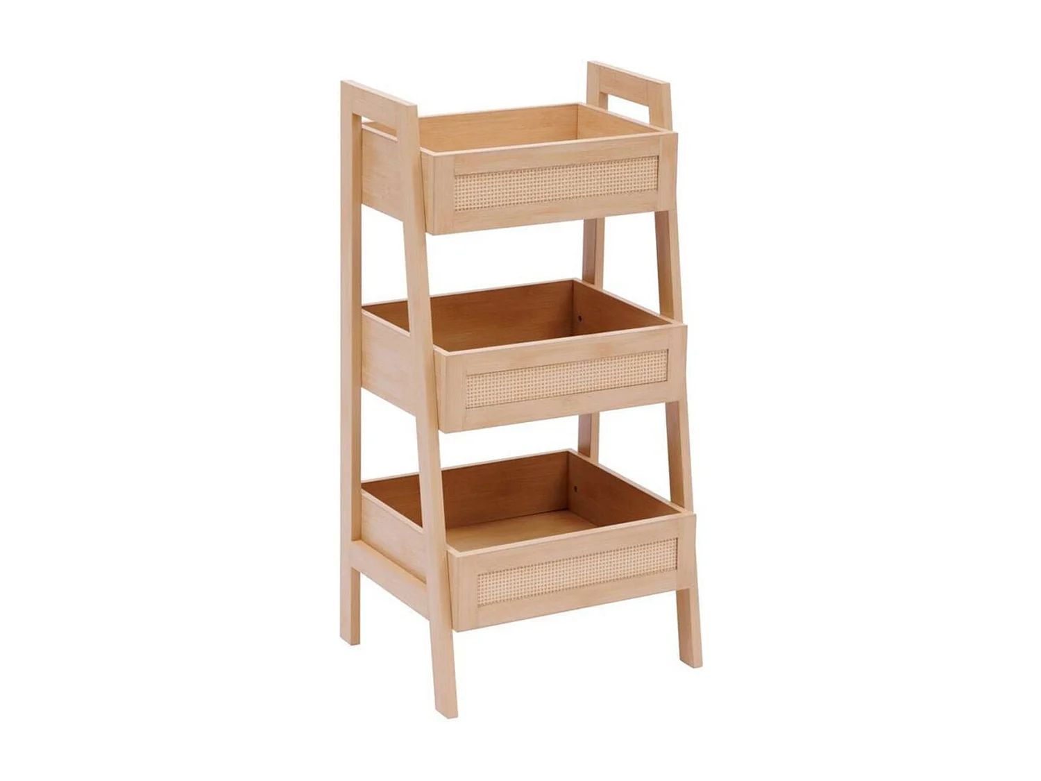 Étagère Salle de Bain 3 Niveaux "Cane" 80cm Naturel