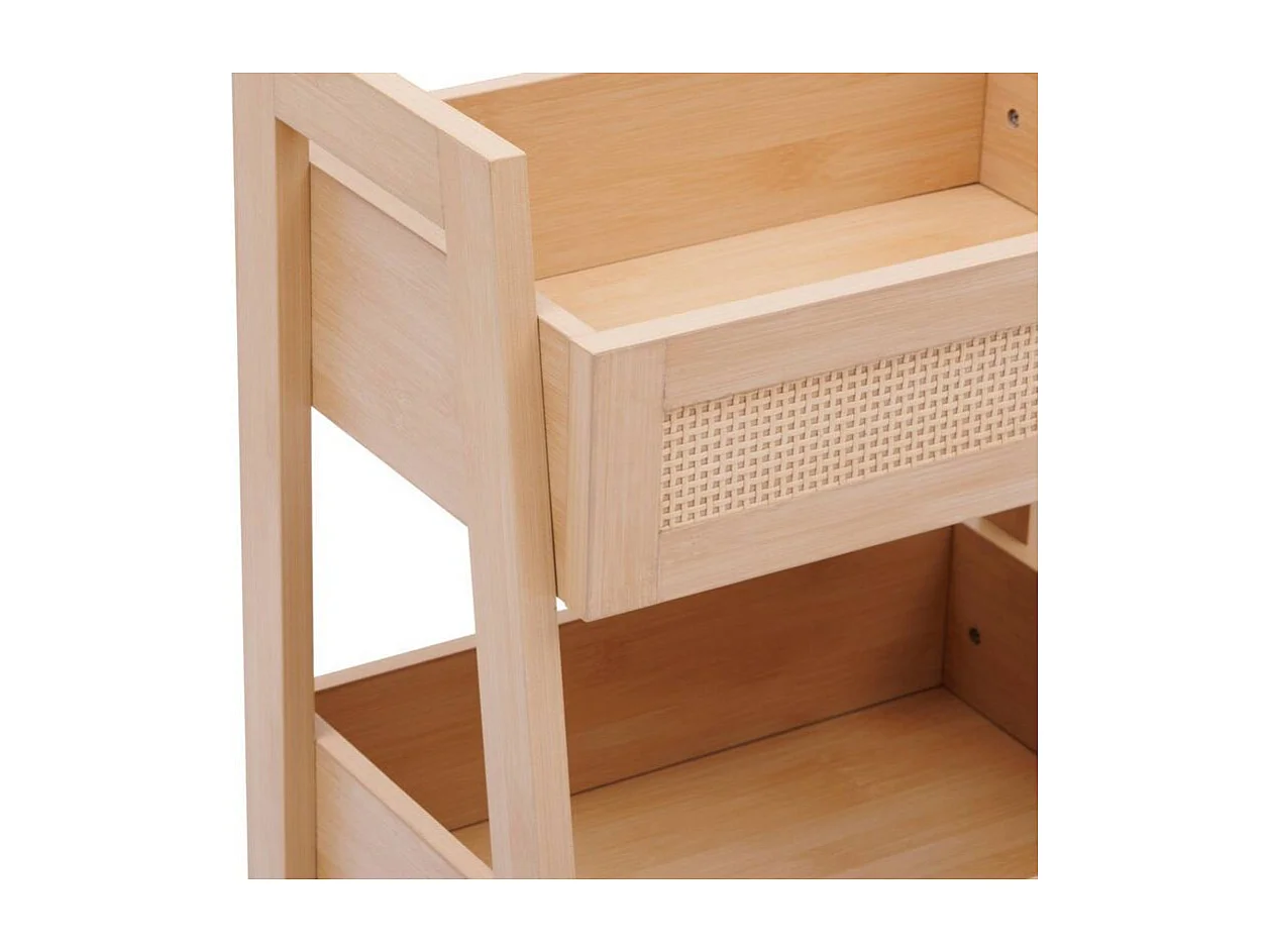 Étagère Salle de Bain 3 Niveaux "Cane" 80cm Naturel