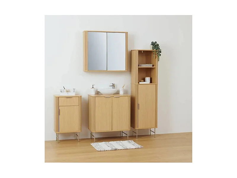 Meuble Bas Salle de Bain "Liora" 80cm Naturel