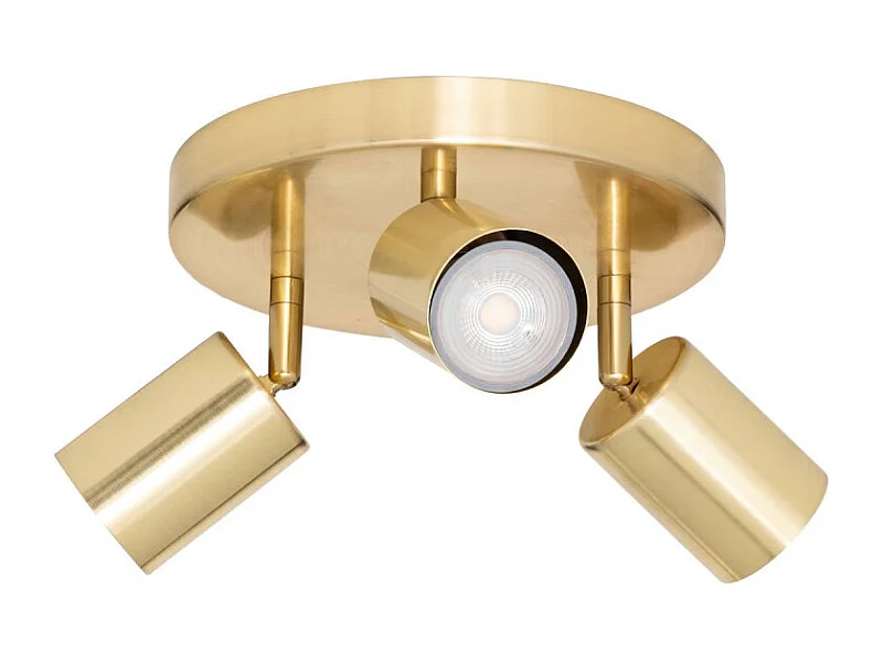 Plafonnier 3 Spots Orientables "Vico" 20cm Doré